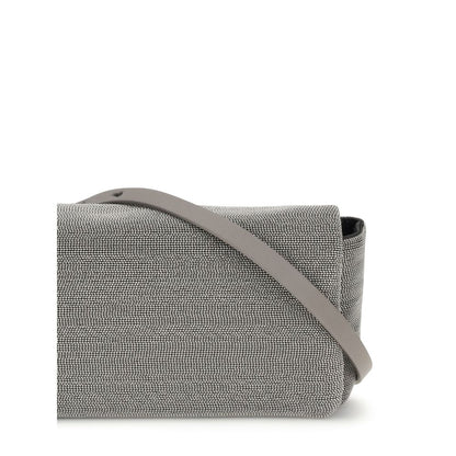 Gray Leather Shoulder Bag