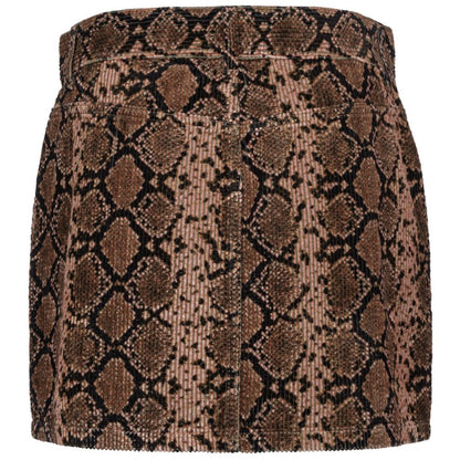 Brown Cotton Women's Miniskirt
