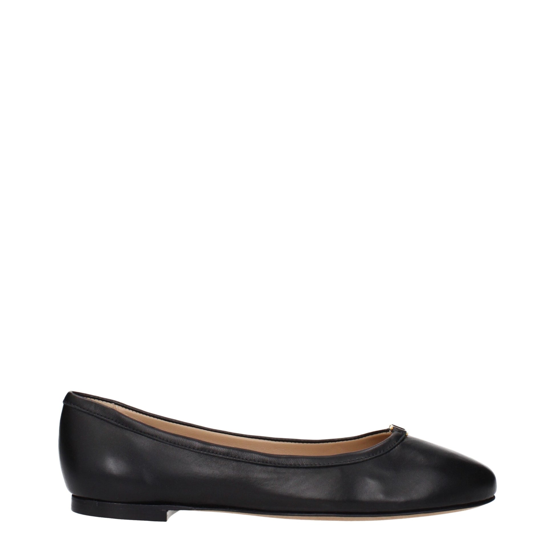 Black Leather Ballet Flats