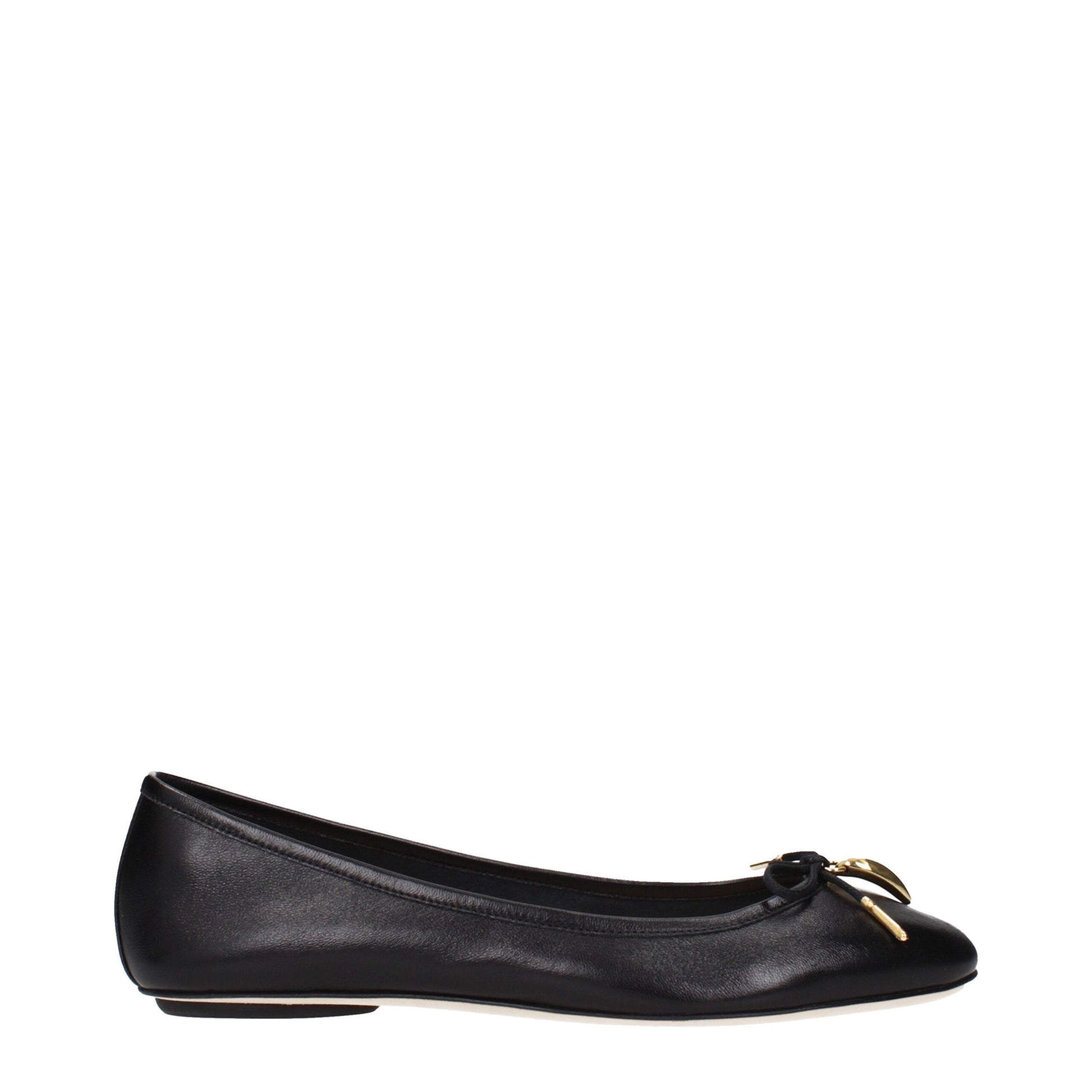 Black Leather Ballet Flats