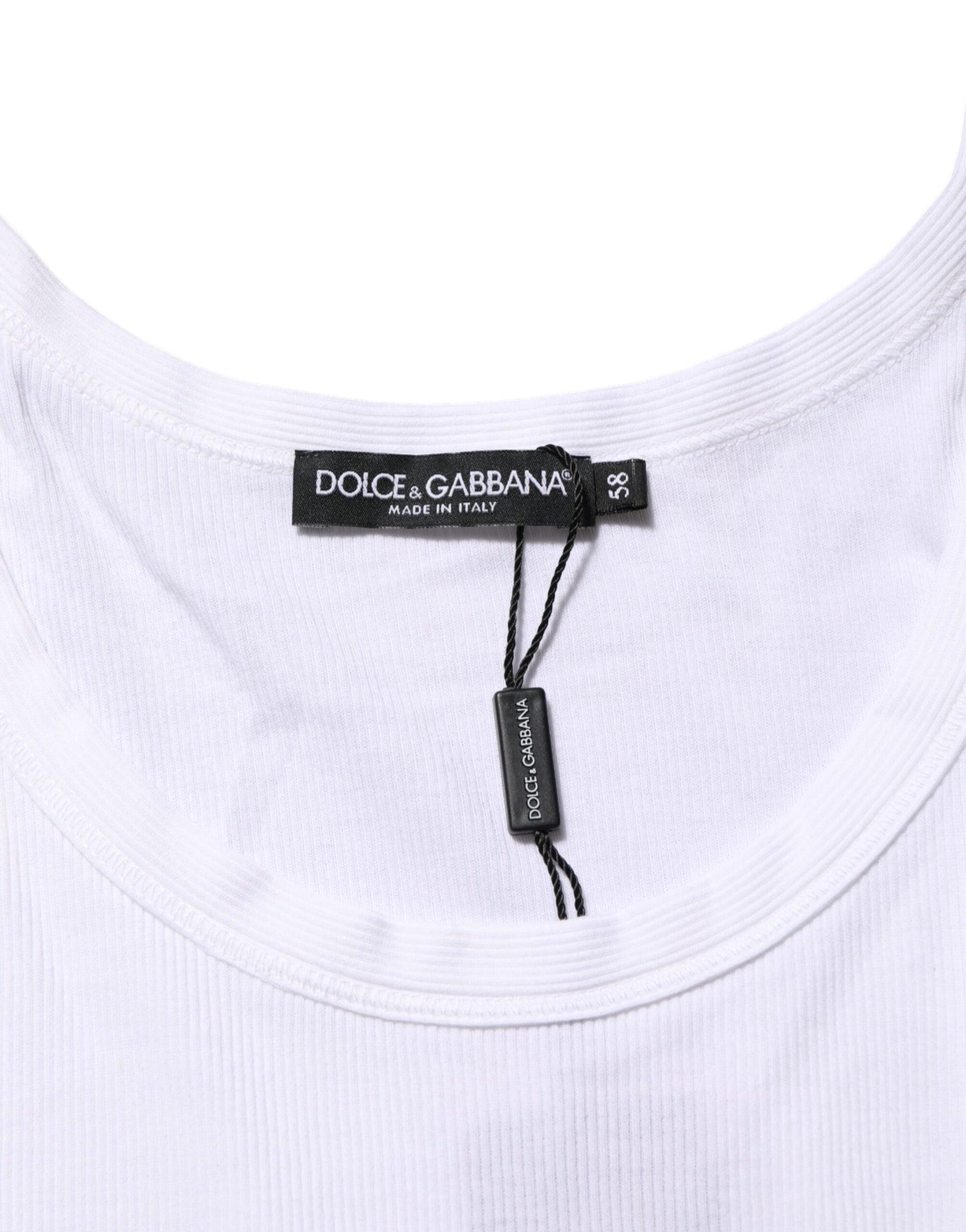 White Sleeveless Round Neck Tank T-shirt