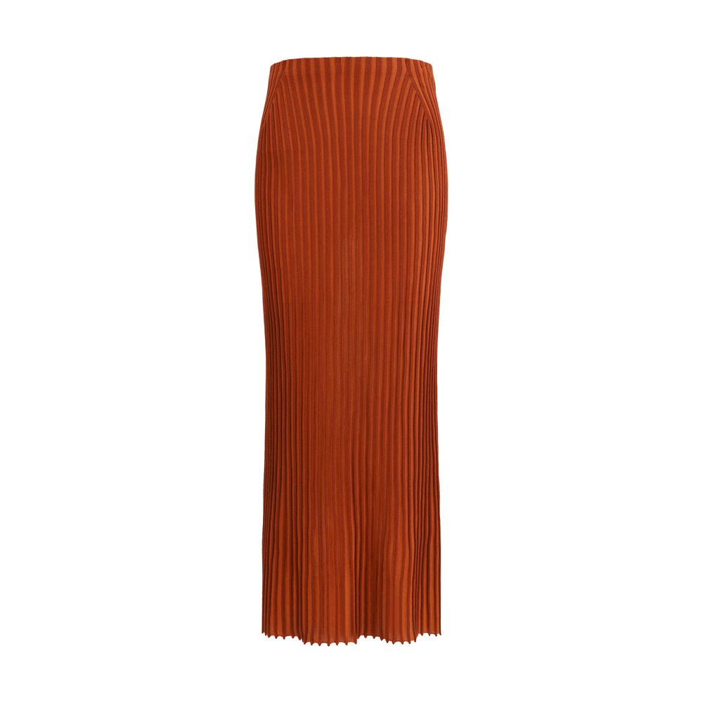Long Knitted Skirt with narrow ribs