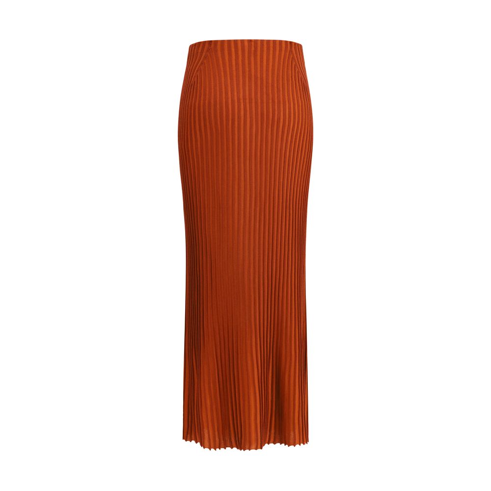 Long Knitted Skirt with narrow ribs