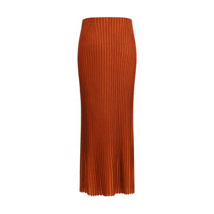 Long Knitted Skirt with narrow ribs