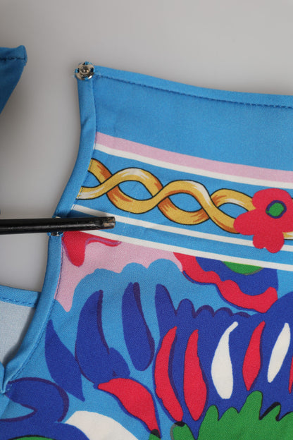 Multicolor Floral Printed Tunic Blouse Top