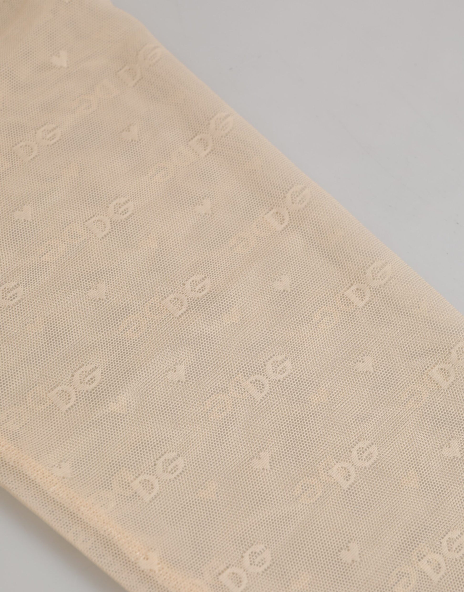 Beige Nylon Logo Lace Leggings Pants Underwear