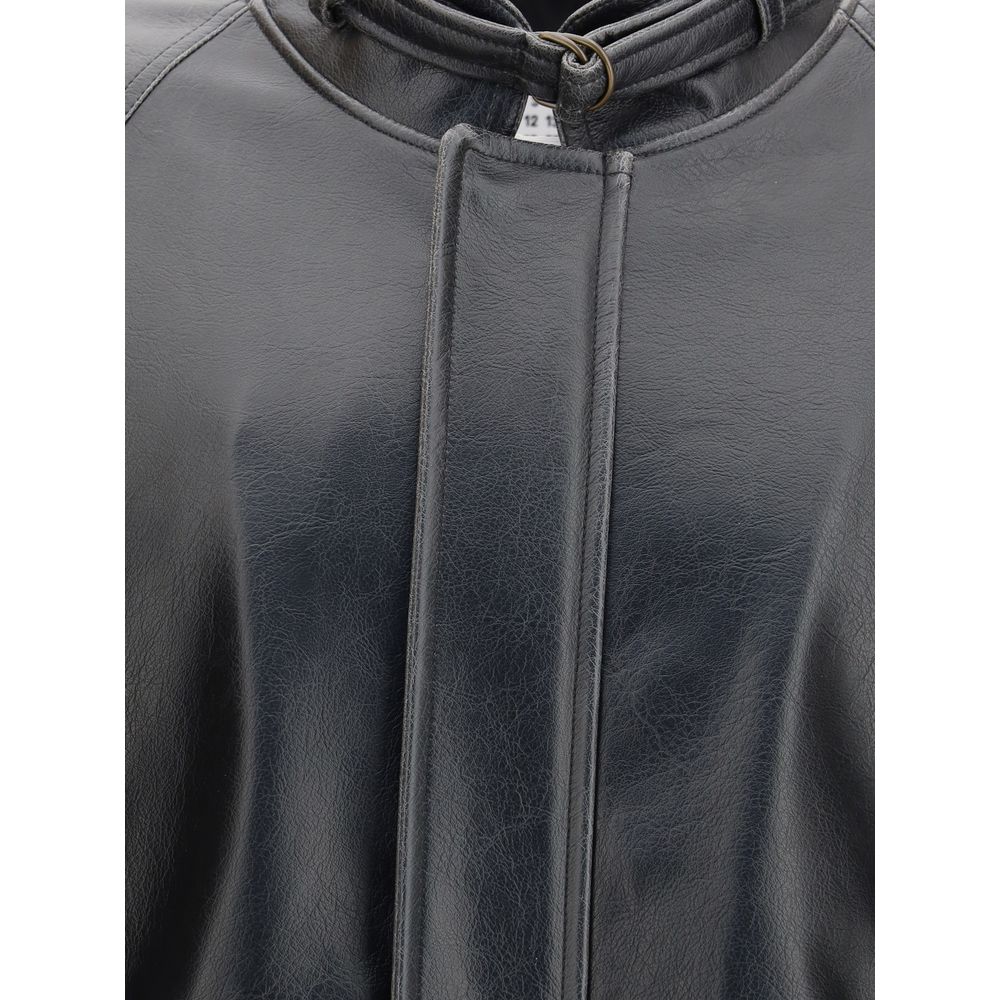 Black Polyester Bomber