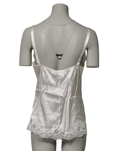 Off White Floral Lace Tank Lingerie Top Underwear