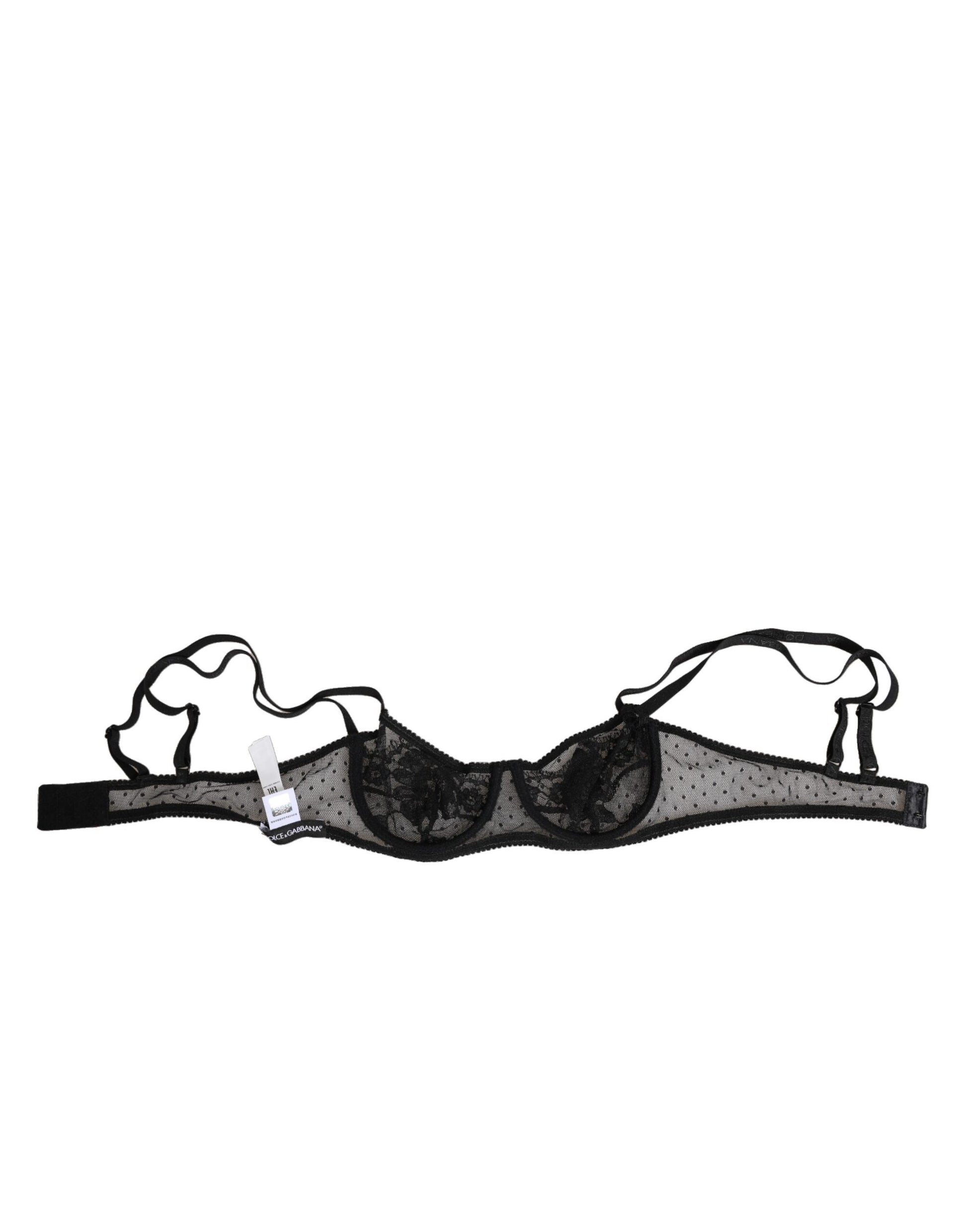 Black Floral Underwired Balconette Bra Underwear