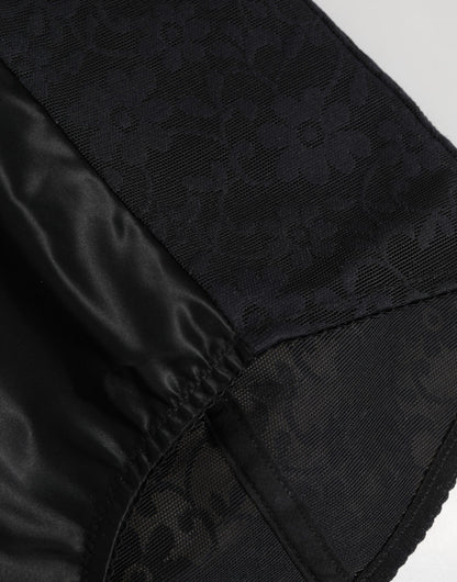 Black Nylon High Waist Short Panty Underwear