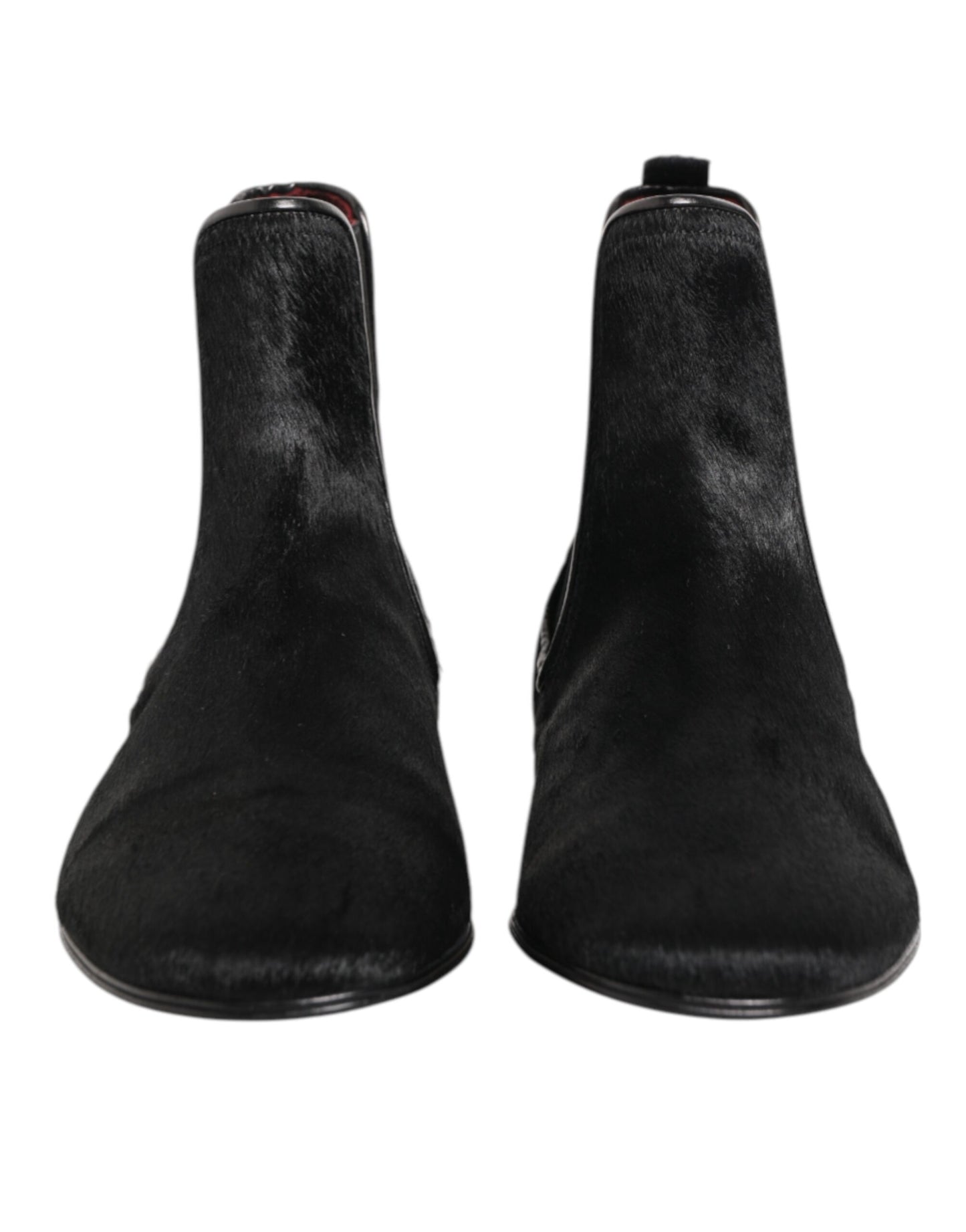 Black Leather Fur Men CHELSEA Boots Shoes