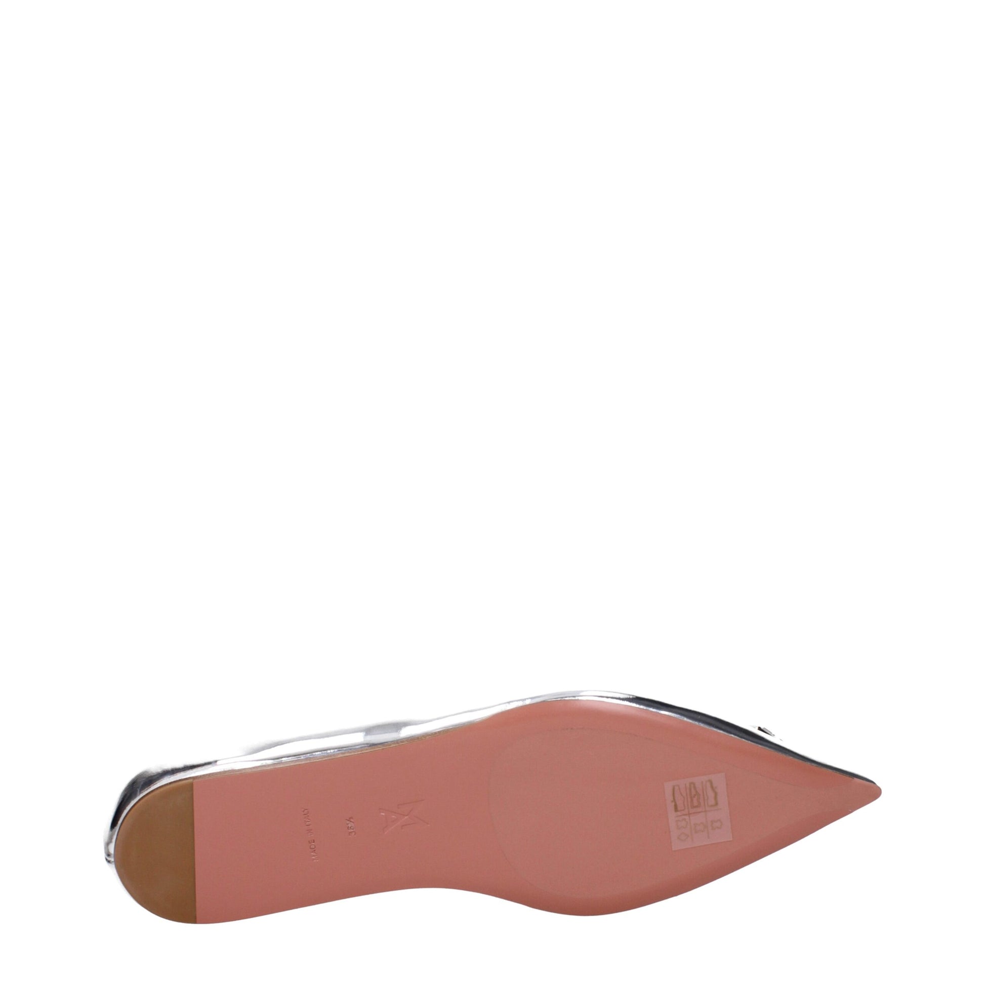 Gray Leather Ballet Flats