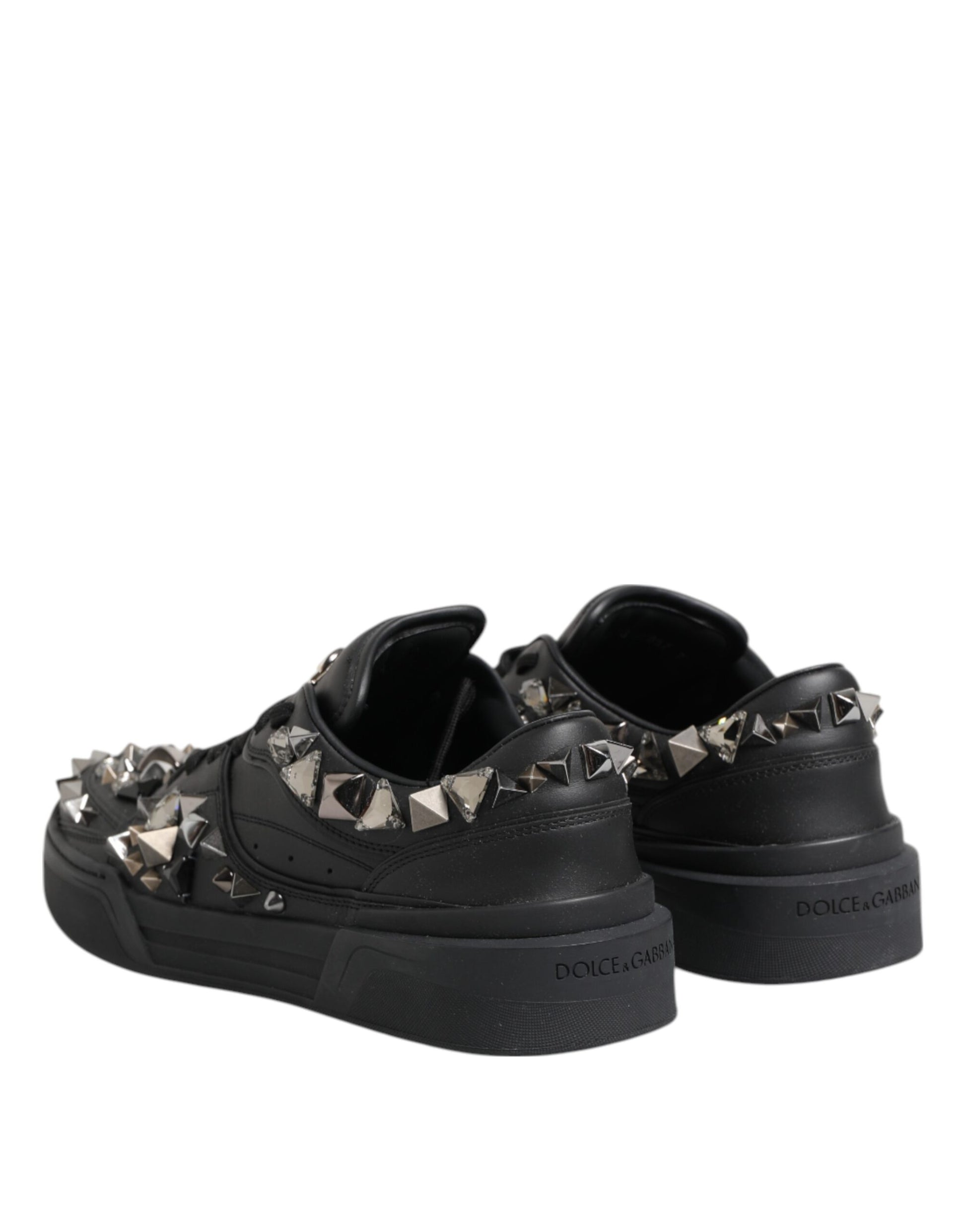 Black Portofino Studded Men Sneakers Shoes