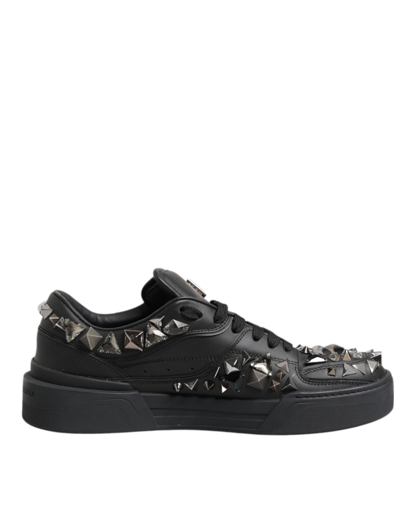 Black Portofino Studded Men Sneakers Shoes