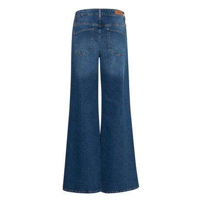 Blue Cotton Bootcut Jeans