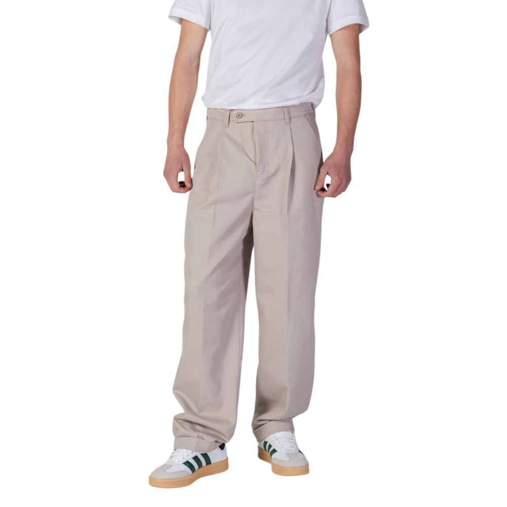 Beige Recycled Polyester Casual Pants