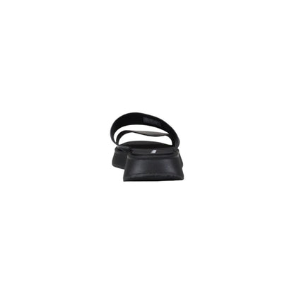 Black Leather Flat Sandals