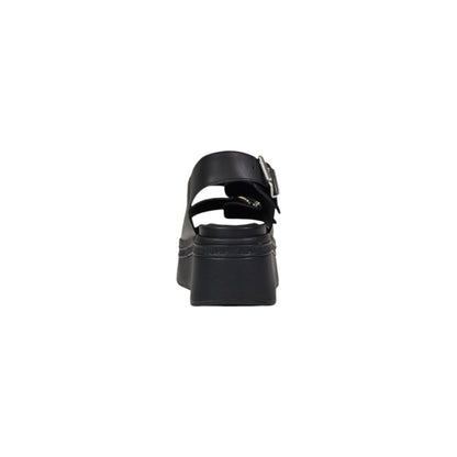 Black Leather Platform Sandals