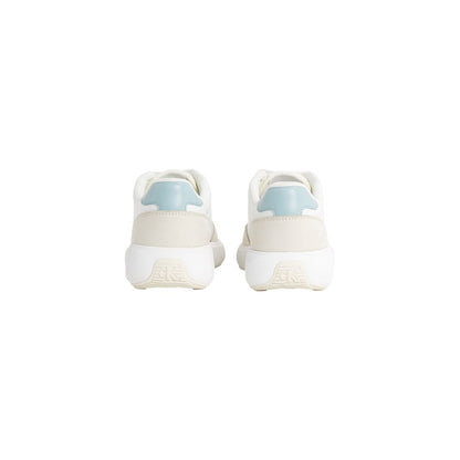 Beige Leather Athletic Sneakers