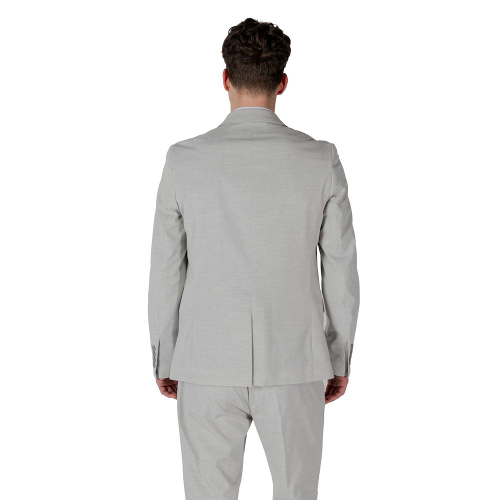 Gray Polyester Blazer