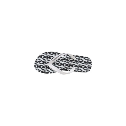 Black And White Rubber Flip-Flop Sandals