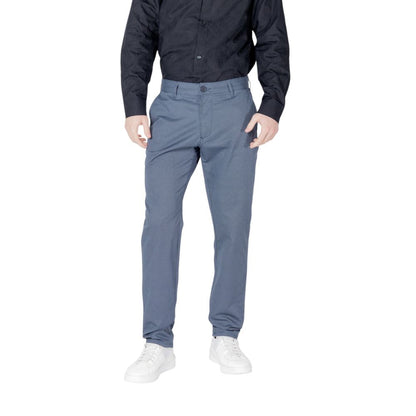 Blue Cotton Skinny Pants