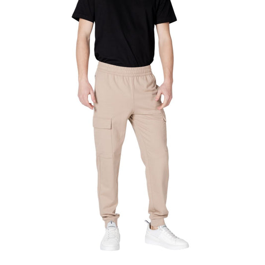 Beige Cotton Joggers Workout Pant