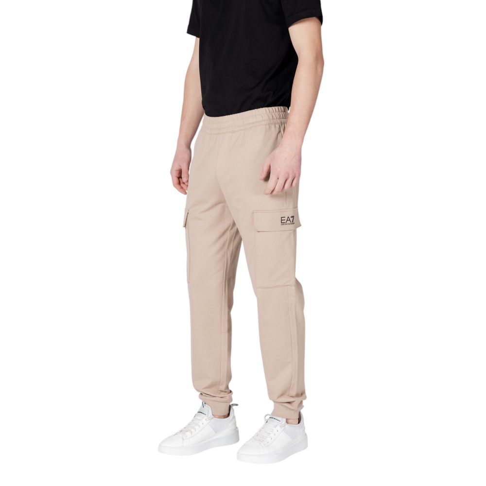 Beige Cotton Joggers Workout Pant