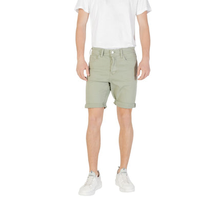 Green Cotton Bermuda Shorts