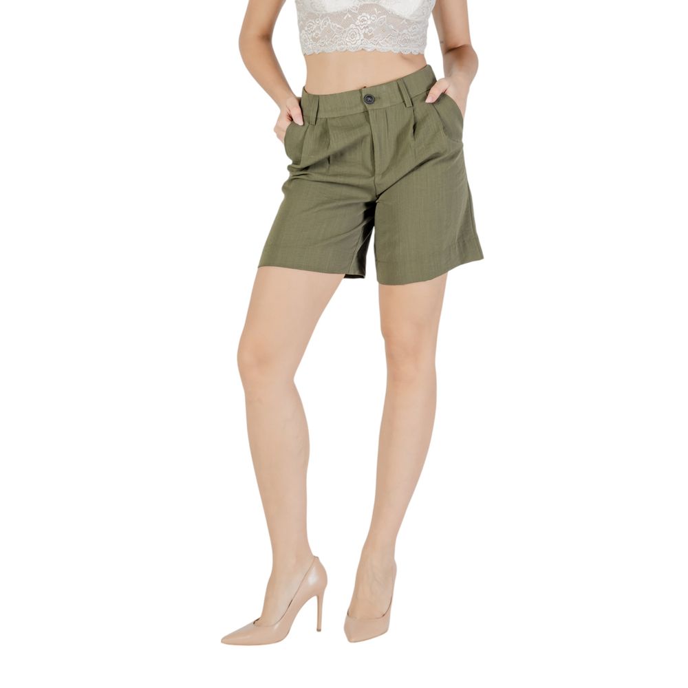 Green Viscose Bermuda Shorts