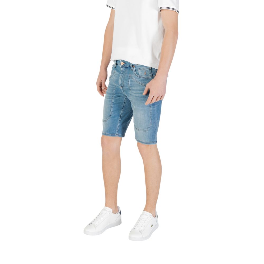 Light Blue Cotton Bermuda Shorts