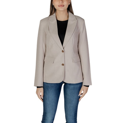 Beige Recycled Polyester Blazer