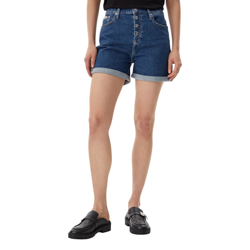 Blue Cotton Shorts