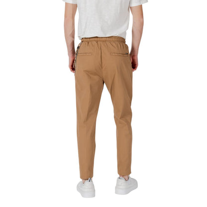 Brown Cotton Casual Pants