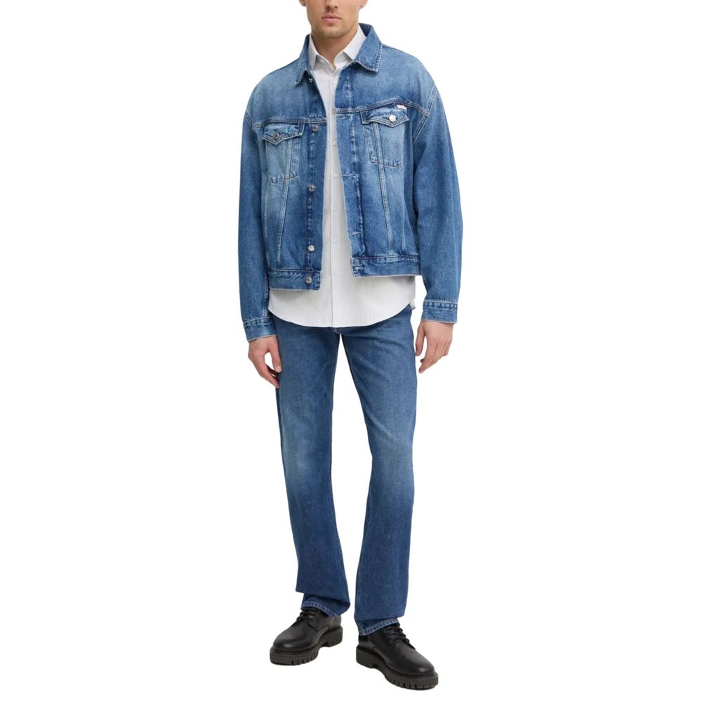 Blue Cotton Relaxed Fit Jeans