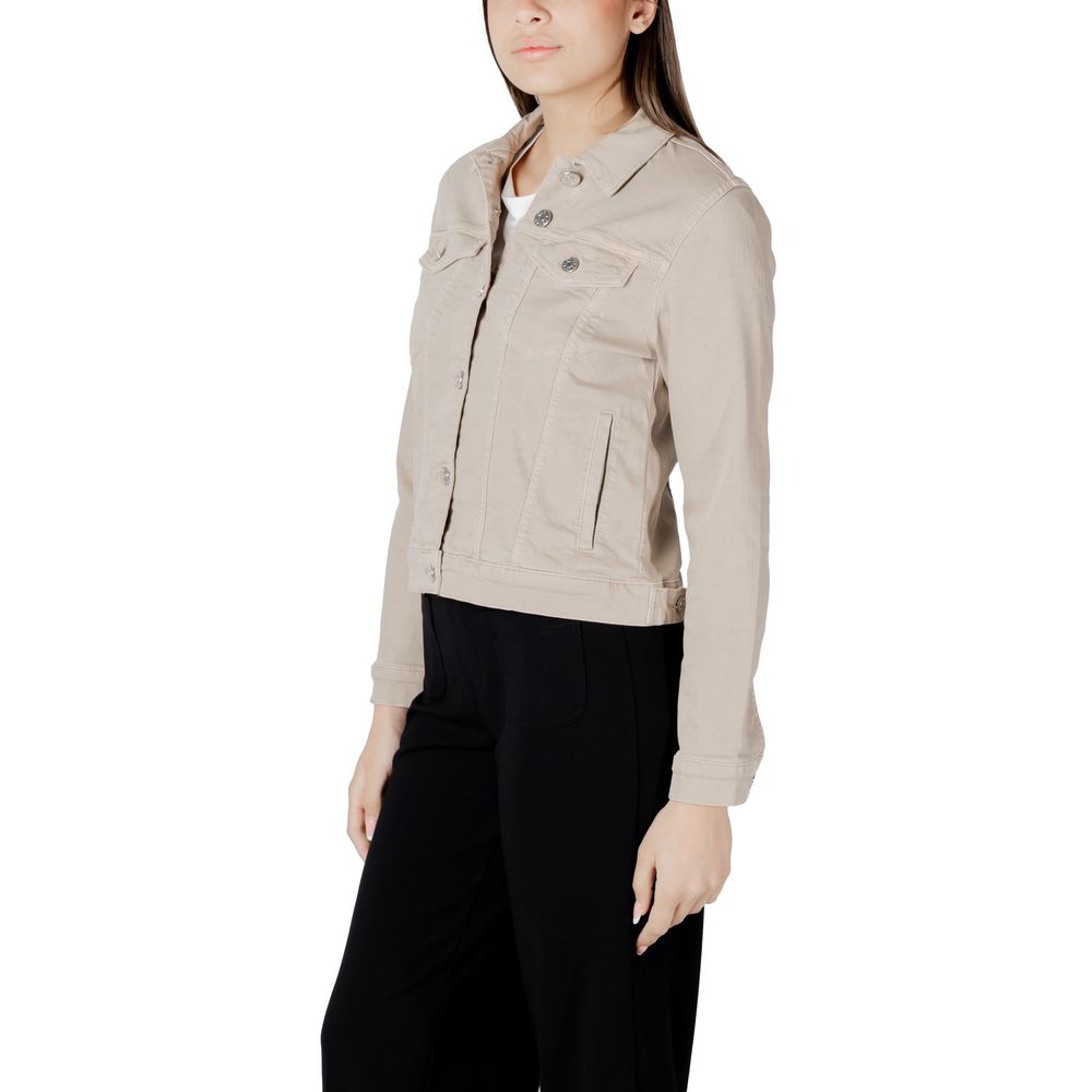 Beige Cotton Jackets & Coat