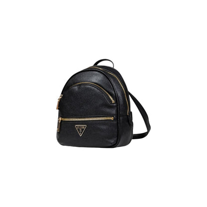 Black Artificial Leather Backpack