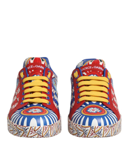 Portofino Carretto Printed Leather Sneakers Shoes