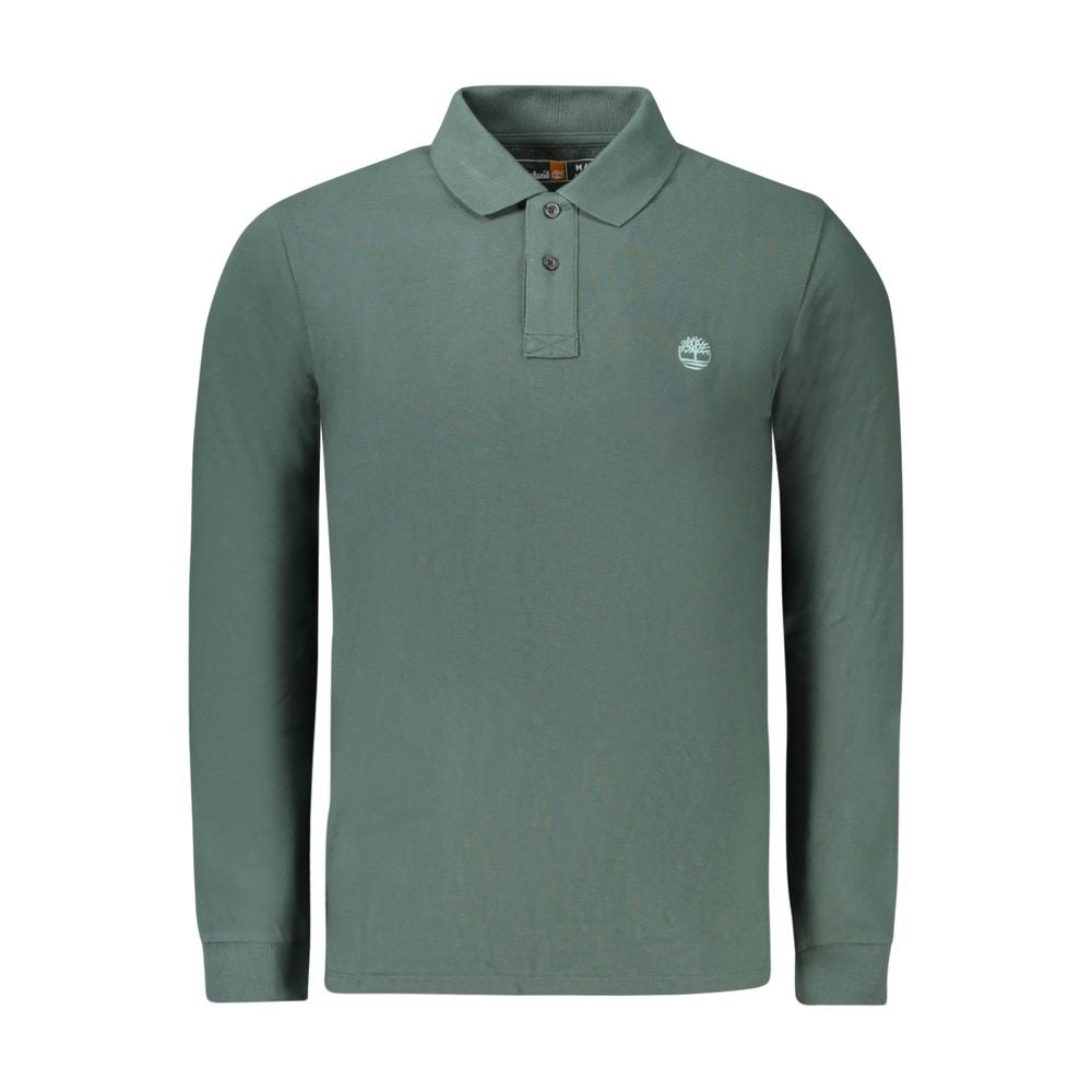 Green Cotton Men Polo Shirt