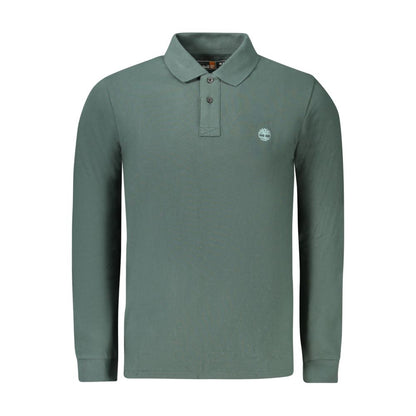 Green Cotton Men Polo Shirt