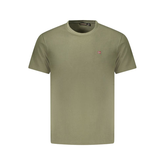 Green Cotton Men T-Shirt