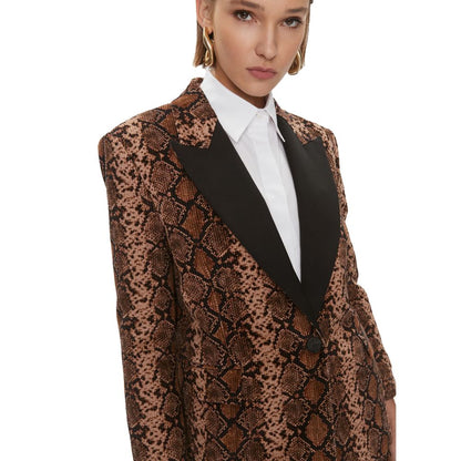 Brown Cotton Women Blazer