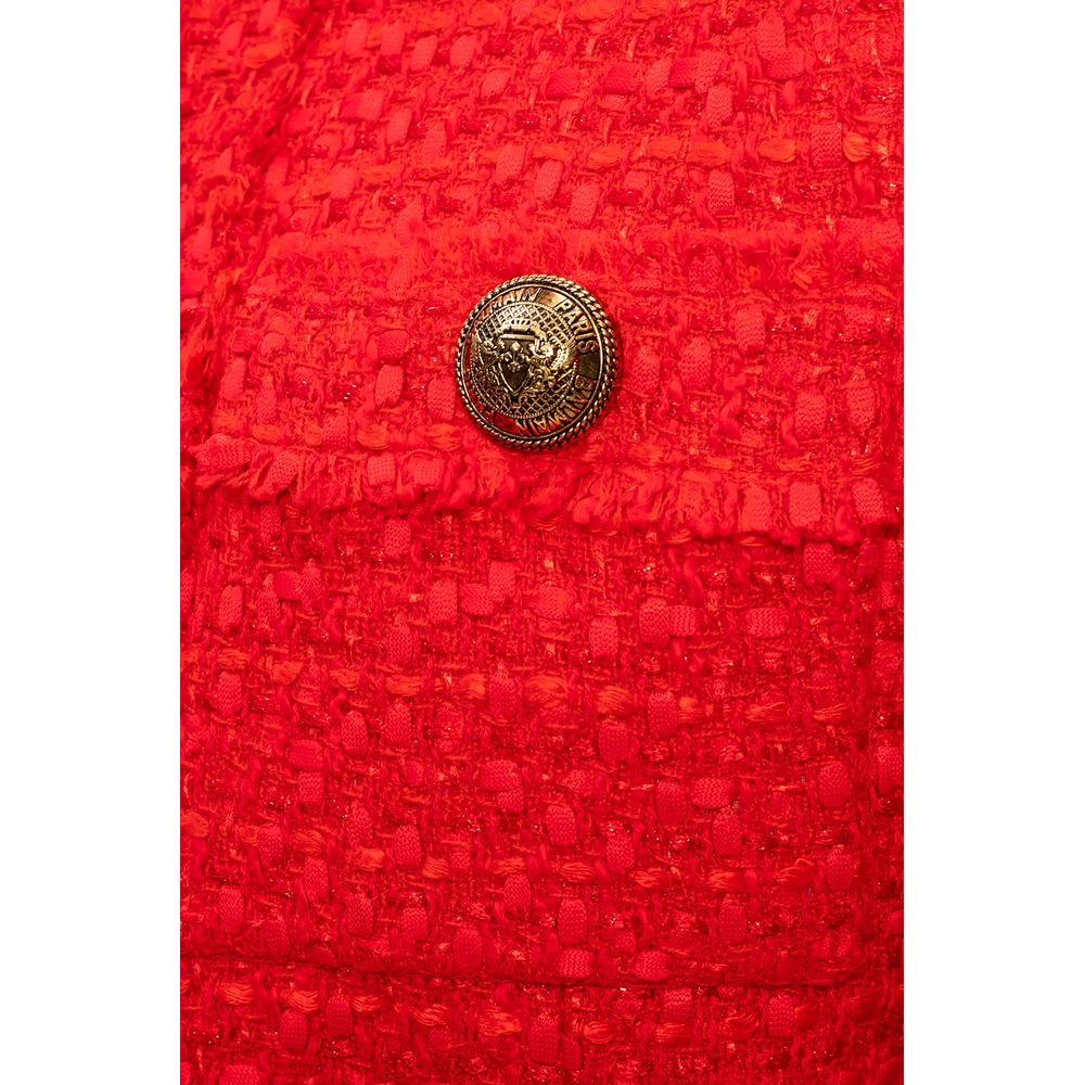 Red Wool Women Blazer