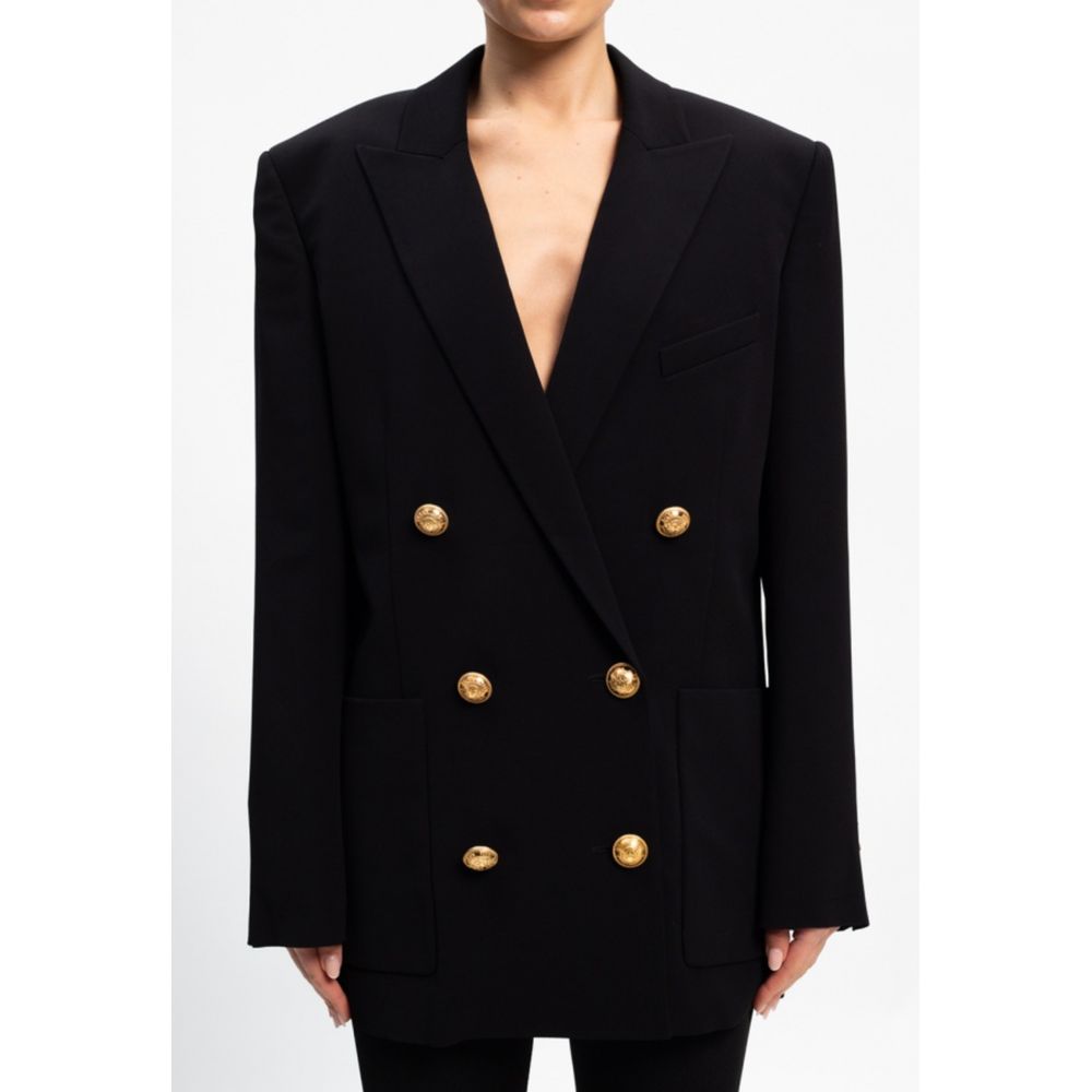 Black Viscose Women Blazer