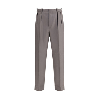 Green Fleece Wool Dress Pants