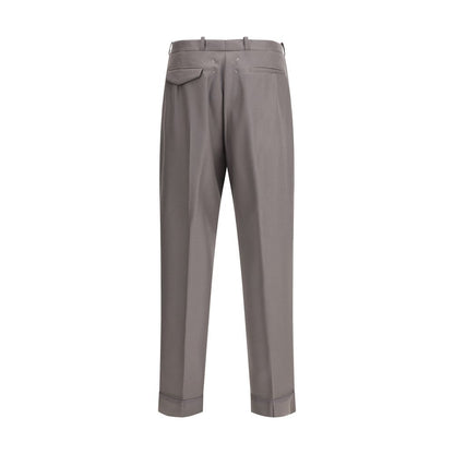 Green Fleece Wool Dress Pants