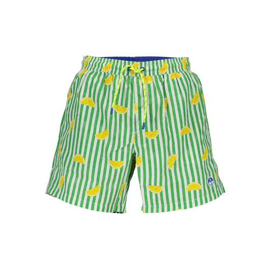 Green Polyester Swim Shorts