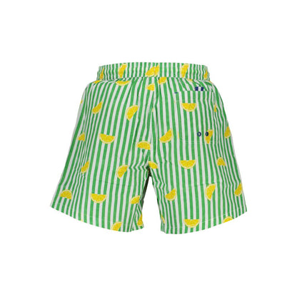 Green Polyester Swim Shorts