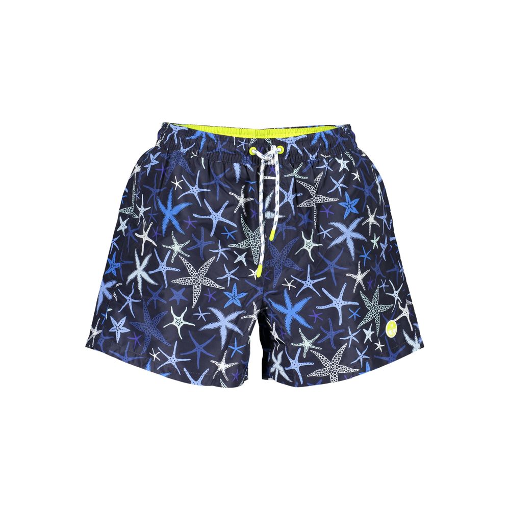 Black Polyester Men's Swim Boxer