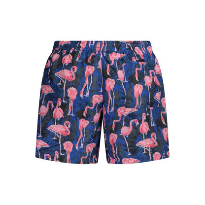 Blu Polyester Men's Swim Boxer